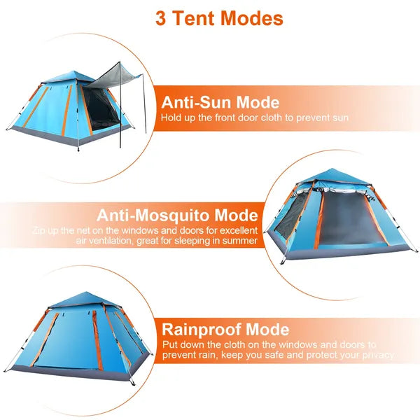 4-5 Person Camping Tent - Waterproof Family Tent Mosquito Nets