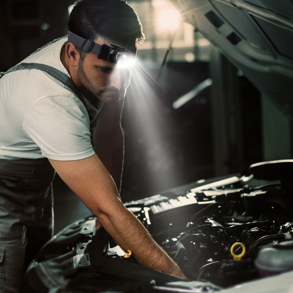 Motion Sensor LED Headlamp - Rechargeable Zoomable Headlight