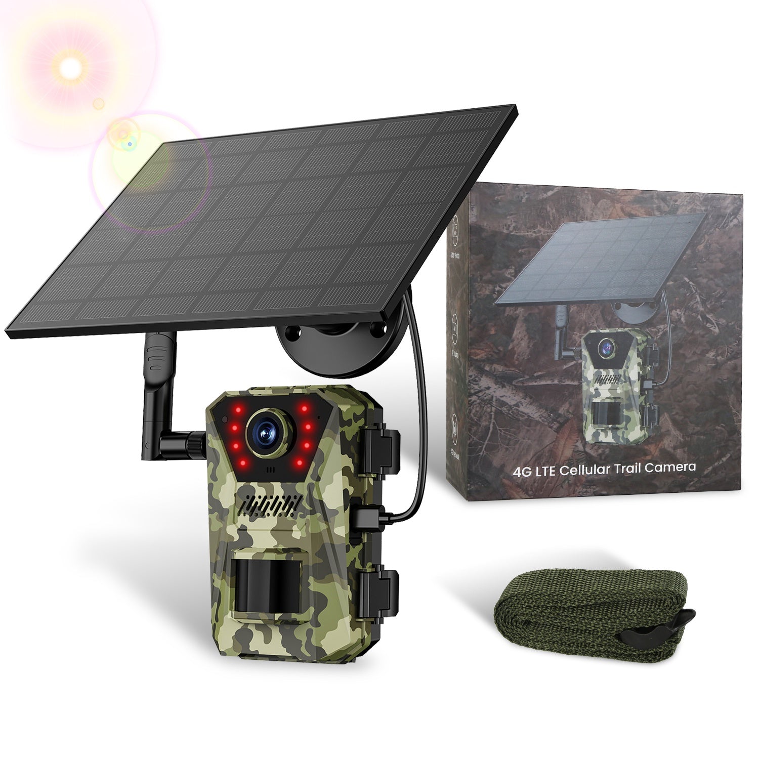 4G Trail Camera 4K Solar - Wildlife Camera Night Vision