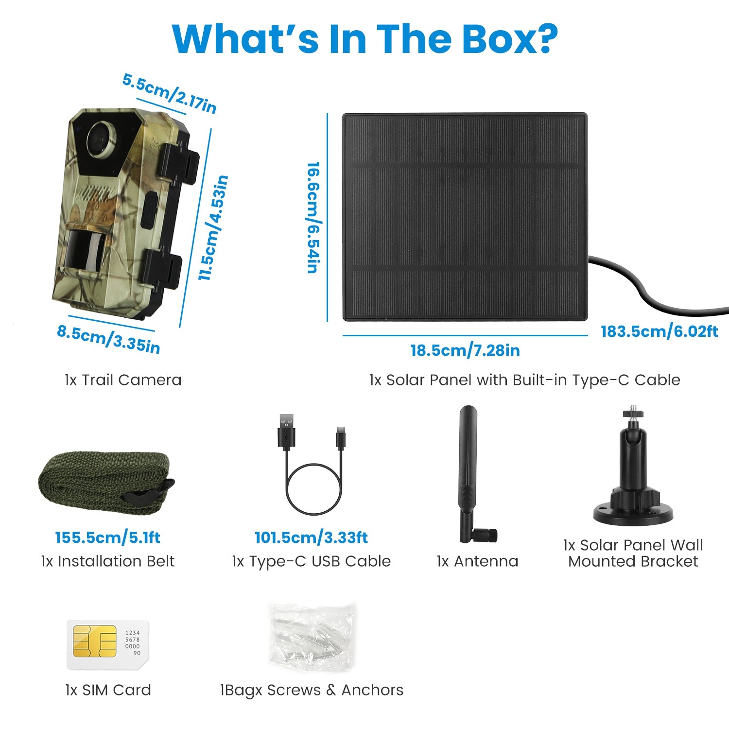 4G Trail Camera 4K Solar - Wildlife Camera Night Vision
