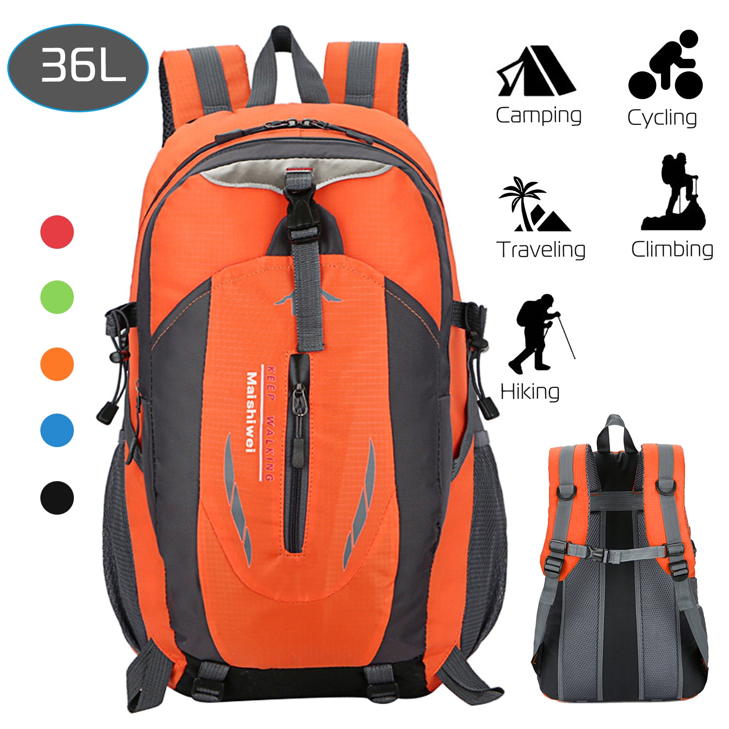 36L Outdoor Backpack - Waterproof Hiking Daypack