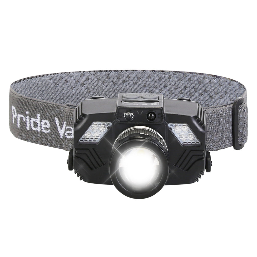 Motion Sensor LED Headlamp - Rechargeable Zoomable Headlight