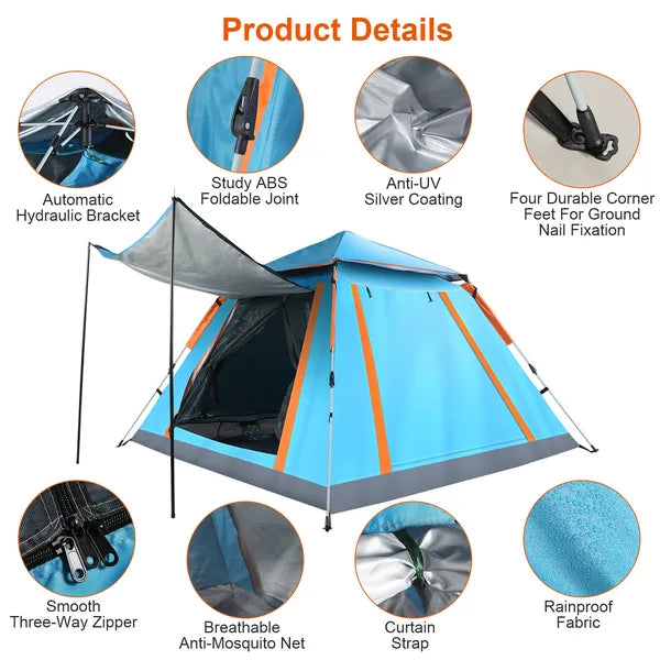 4-5 Person Camping Tent - Waterproof Family Tent Mosquito Nets