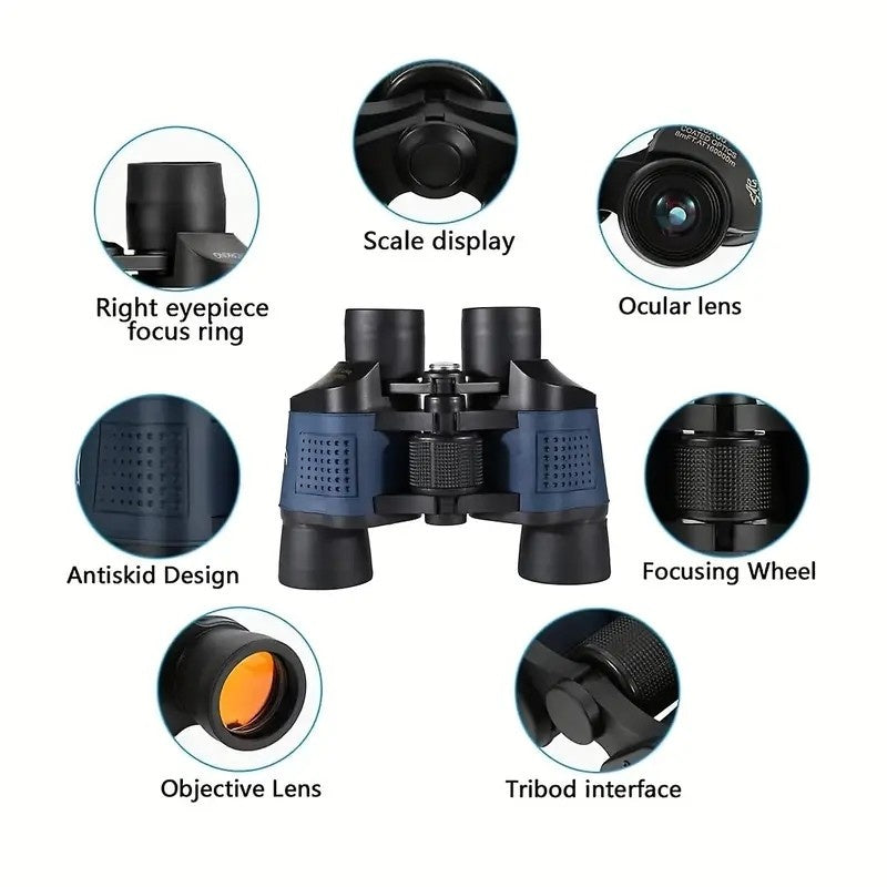 Binoculars 60x60 High Power - Waterproof Night Vision Adults