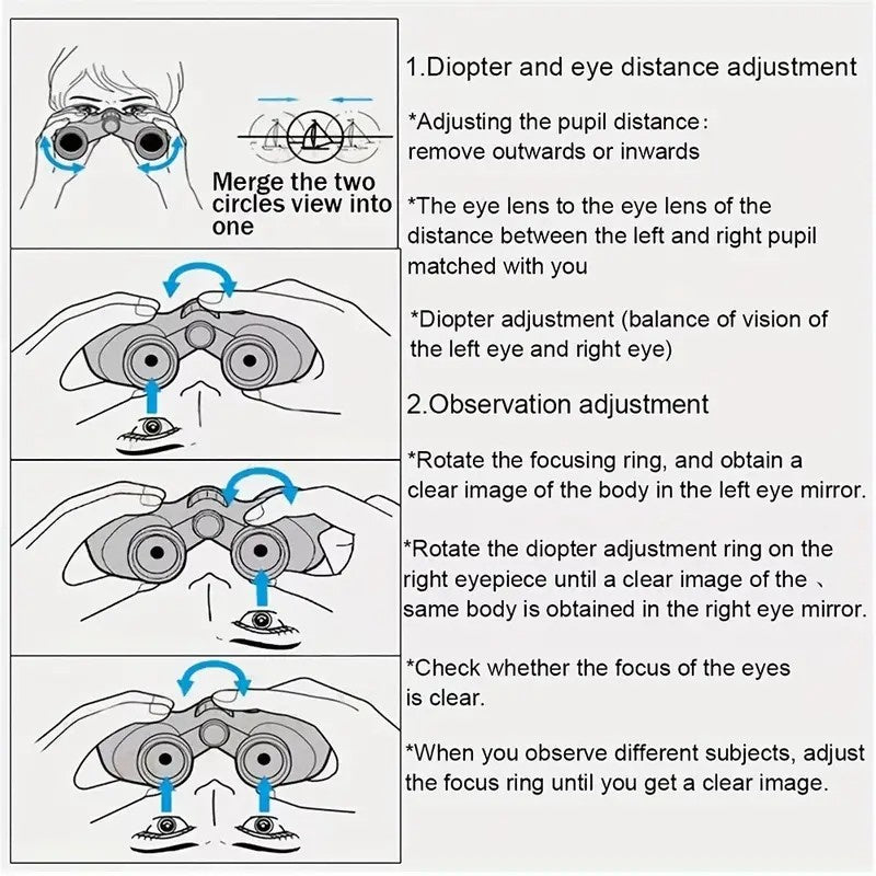 Binoculars 60x60 High Power - Waterproof Night Vision Adults