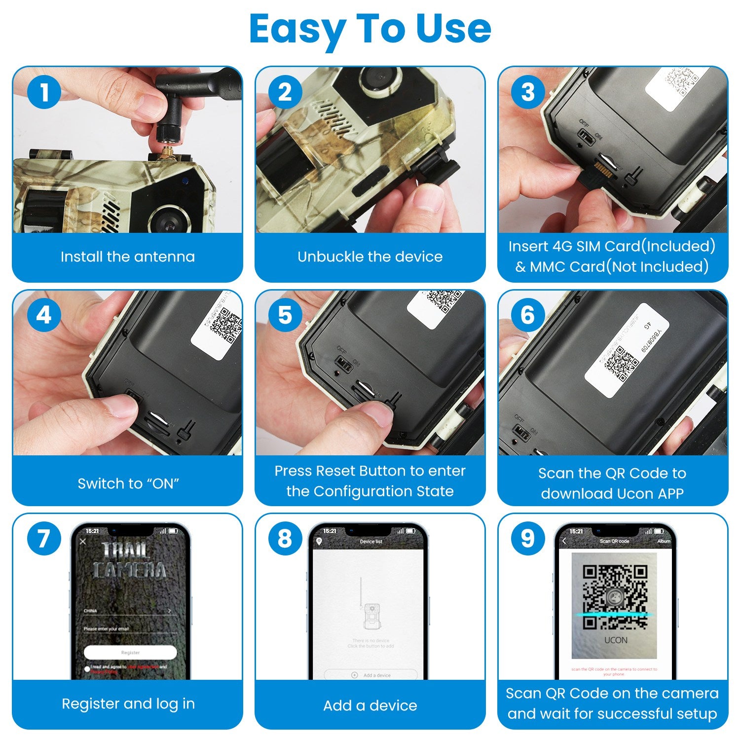 4G Trail Camera 4K Solar - Wildlife Camera Night Vision